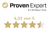 Proven Expert Bewertung 4,33 von 5 Sternen